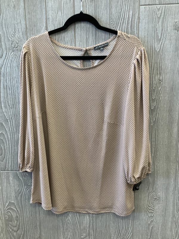 Top Long Sleeve By Adrianna Papell In Polkadot Pattern, Size: 1x For Cheap