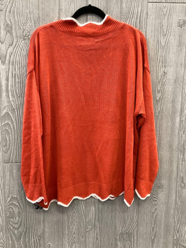 Top Long Sleeve By Shein In Orange & White, Size: 2x Supply - Image 2