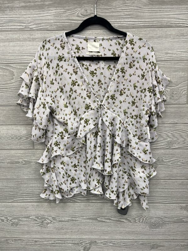 Blouse Short Sleeve By Urban Outfitters In Grey, Size: M Discount