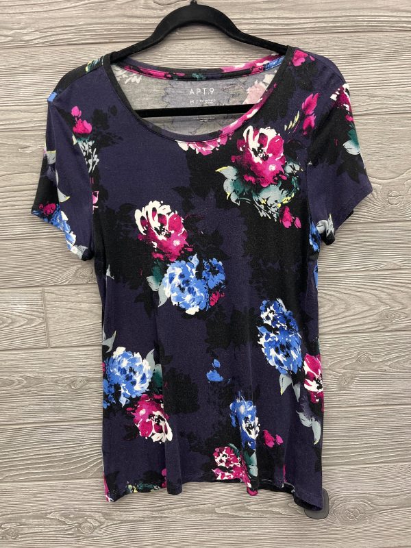 Top Short Sleeve By Apt 9 In Floral Print, Size: M For Cheap