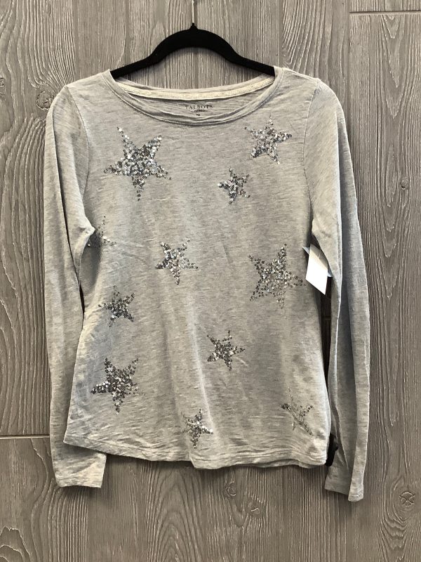 Top Long Sleeve By Talbots In Grey, Size: Mp Online Hot Sale