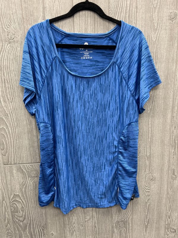 Athletic Top Short Sleeve By 90 Degrees By Reflex In Blue, Size: 2x Online Hot Sale