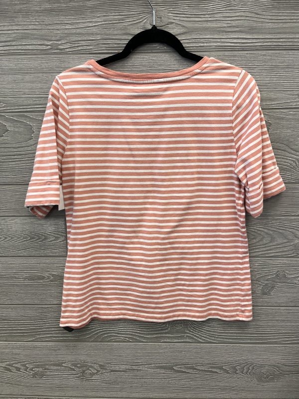 Top Short Sleeve By Liz Claiborne In Striped Pattern, Size: M Cheap - Image 2