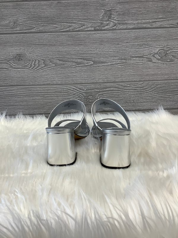 Silver Sandals Heels Block Calvin Klein, Size 9 Discount - Image 4